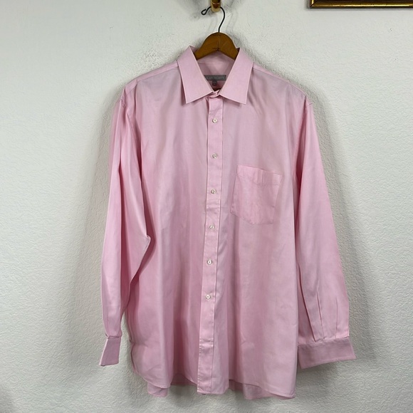Alain Figaret Solid Pocket Button Down Shirt Double Retors Size 18L - Picture 2 of 6
